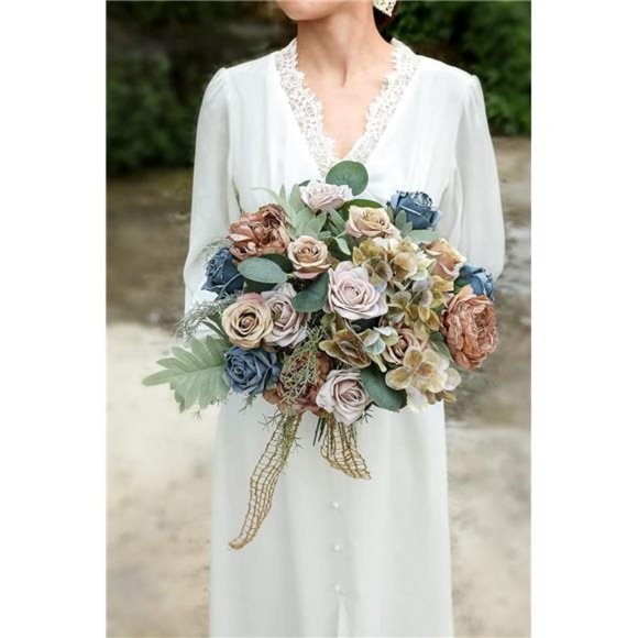 Artificial Flowers Combo Box Set Gradient Color Flower Leaf w/ Stems DIY Wedding - Picture 2 of 6